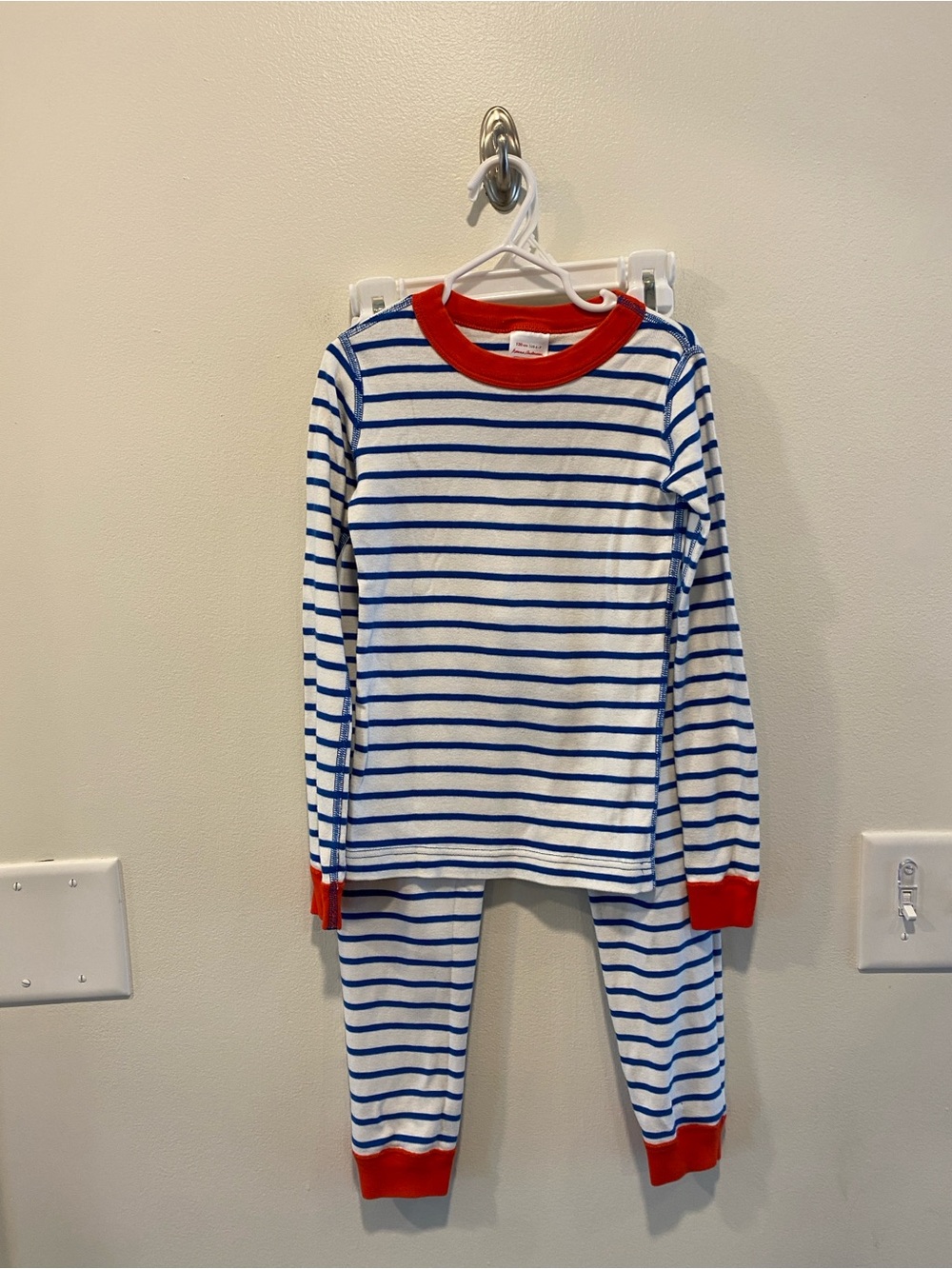 Hanna Andersson pajama set in size 120 6-7 organic Hannajams long Johns stripes